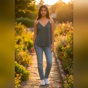 LOFT Teal Blue Tulip Button Detail Blouse size XXSP